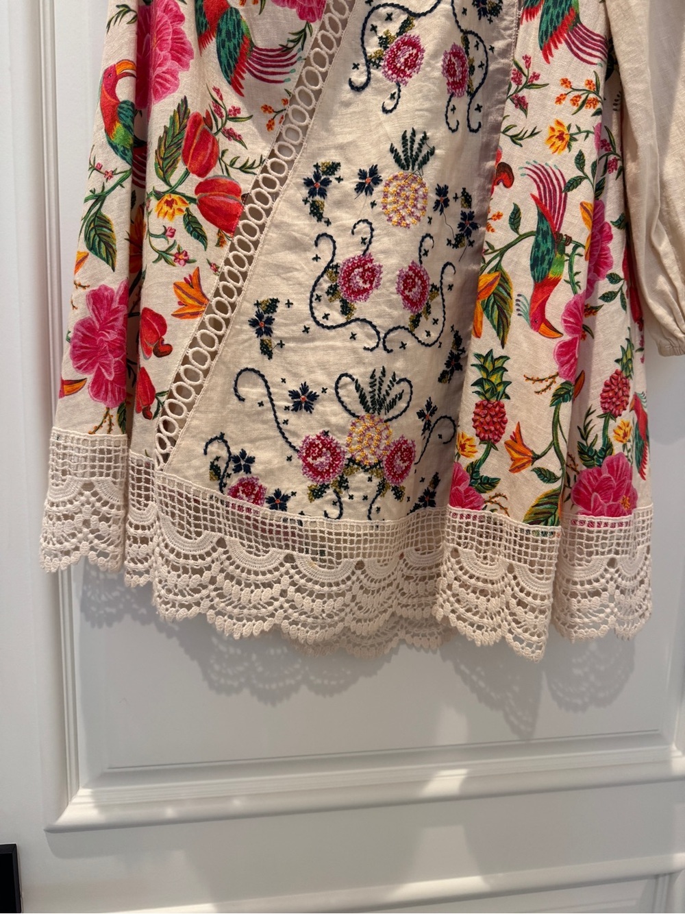 FARM Rio Cream One-Shoulder Floral Embroidered Dress - Picture 6 of 10